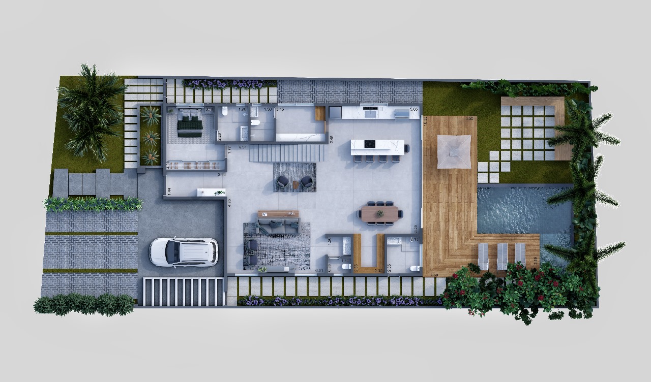Planta da Casa 7 — áreas externas